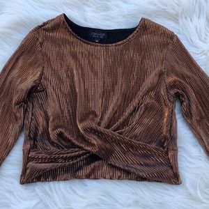 Top shop metallic crop top